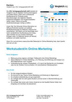 Werkstudent/in Online-Marketing