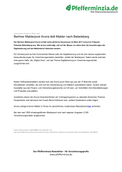 Berliner Maklerpool Aruna lädt Makler nach Babelsberg