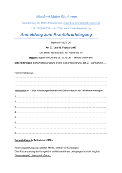 Anmeldeformular - Maier Baukrane in Oberbayern