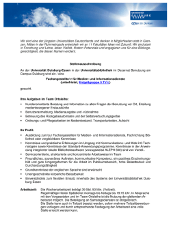 Entgeltgruppe 5 TV-L - an der Universität Duisburg