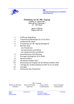 Einladung zur 66. IBL-Tagung - Internationale Bodensee Leichtathletik