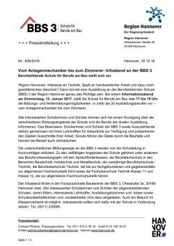 Vom Anlagenmechaniker bis zum Zimmerer: Infoabend