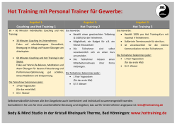 Hot Training mit Personal Trainer f&uuml;r Gewerbe: