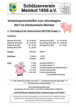 Einladung zum Schweinepreisschießen