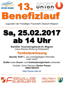 Info Benefizlauf 2017 - Sport Union Deutsch Wagram