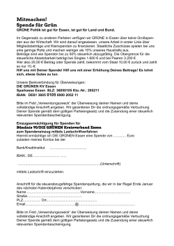 Mitmachen! Spende f&uuml;r Gr&uuml;n