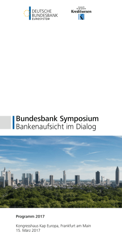 Programm des Bundesbank Symposium "Bankenaufsicht im Dialog"