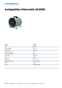 Axialgebläse Kibernetik AG3900