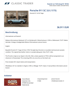 Porsche 911 SC 3.0 (1978) 36.911 EUR