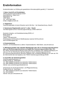 Erstinformation - TINOS Versicherungsvermittlungs GmbH