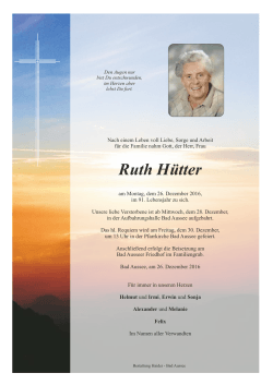 Ruth Hütter - Bestattung Haider