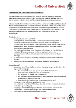 in den Niederlanden Deutsch unterrichten