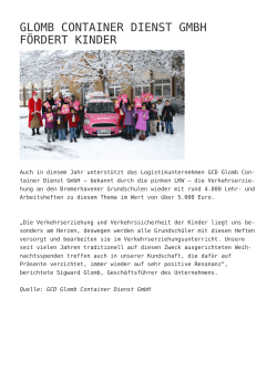 Glomb Container Dienst GmbH fördert Kinder