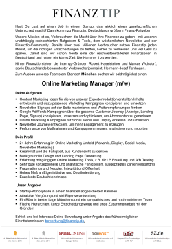 Online Marketing Manager (m/w)