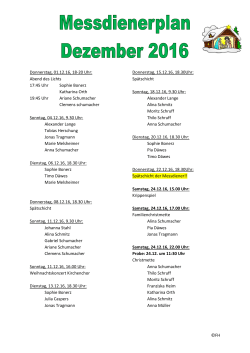 Messdienerplan Dezember 2016 - Merten