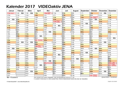 Kalender 2017 VIDEOaktiv JENA