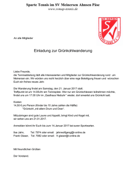 Gr&uuml;nkohlwanderung - SV