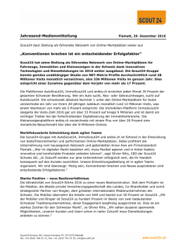 Jahresend-Medienmitteilung &bdquo;Konventionen brechen ist