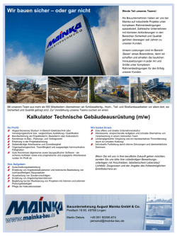 Wir bauen sicher – oder gar nicht Kalkulator Technische