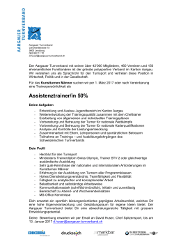 Aargauer Turnverband: Assisenztrainer/in Kutu M 50%