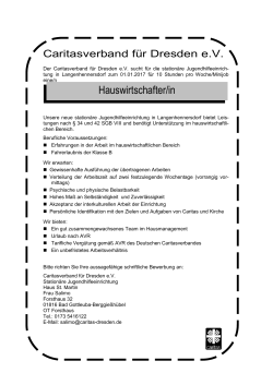 Hauswirtschafter/in - Caritasverband f&uuml;r Dresden e.V.