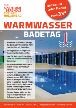 warmwasser - Sportpark Bergholz Wil