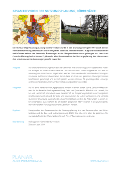 Factsheet als PDF - PLANAR AG für Raumentwicklung