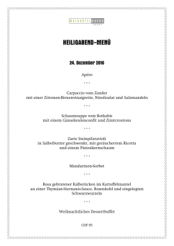 heiligabend-men&uuml; - Waldhotel Davos