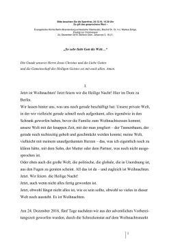 I. Jetzt ist Weihnachten! - Evangelische Kirche Berlin