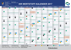 IHR WERTSTOFF-KALENDER 2017