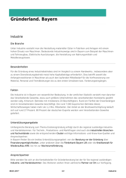 Industrie: Gr&uuml;nderland.Bayern
