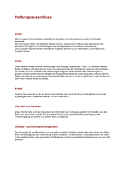 Haftungsausschluss - DaLi, Private Webseite von Daniel Hofer und