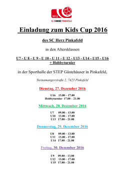 Einladung zum Kids Cup 2016
