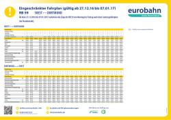 Eingeschr&auml;nkter Fahrplan (g&uuml;ltig ab 27.12.16 bis 07.01