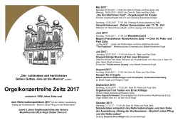 Orgelkonzertreihe Zeitz 2017 - Kath. Pfarrgemeinde St. Peter u. Paul