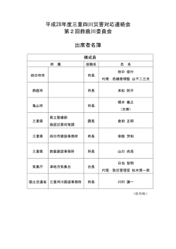 出席者名簿 - 国土交通省中部地方整備局