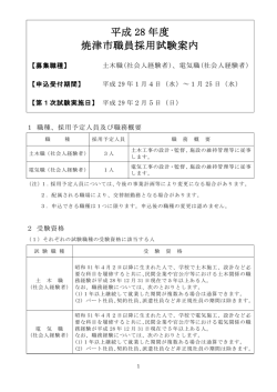 平成 28 年度 焼津市職員採用試験案内