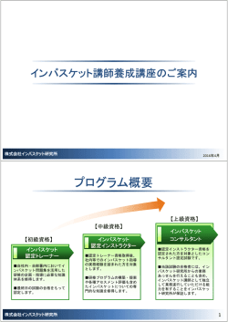 プログラム概要 - 株式会社インバスケット研究所