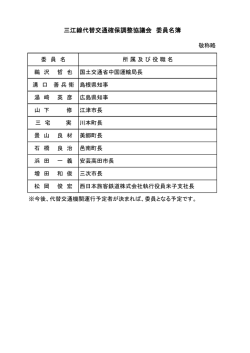 三江線代替交通確保調整協議会 委員名簿