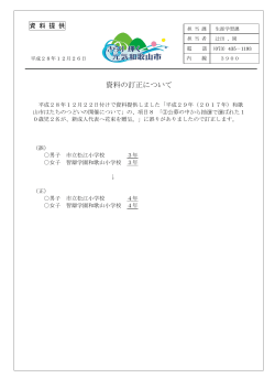 資料の訂正について