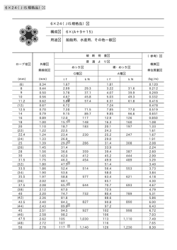 規格表 交差撚り6x24