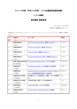 募集要項（PDF） - 外務省 国際機関人事センター