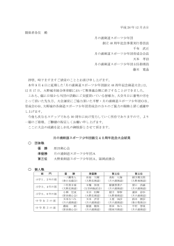 月の浦剣道スポーツ少年団創立40周年記念大会結果 （PDF）