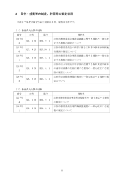 3 条例・規則等の制定、計画等の策定状況