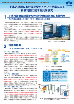 下水処理場における小型バイナリー発電による 排熱利用に関する共同