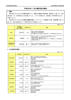 平成28年11月の観光客の動向