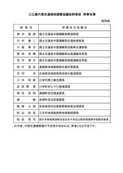 三江線代替交通確保調整協議会幹事会 幹事名簿