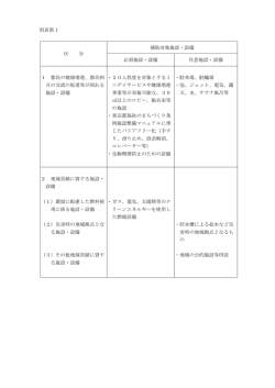 別表第1 区 分 補助対象施設・設備 必須施設・設備 任意施設・設備 1