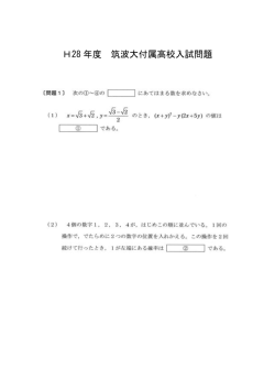 H28 年度 筑波大付属高校入試問題