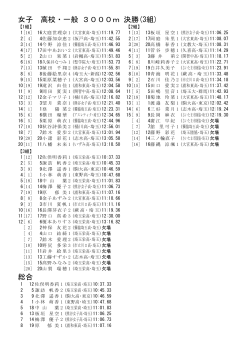 女子 高校・一般 3000m 決勝(3組) 総合